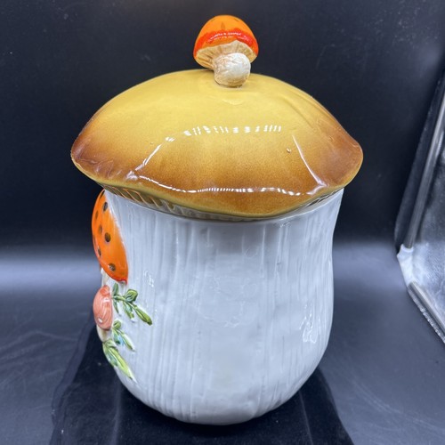 VTG MERRY MUSHROOM Sears Roebuck 11" Canister Cookie Jar 1978 Retro MCM Kitschy - Picture 6 of 13