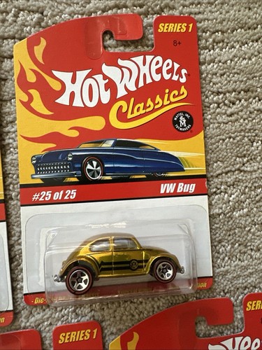 5 SET VW BEETLE BUG VOLKSWAGEN RED Orange Pink Green Gold HOT WHEELS CLASSICS 08 - Picture 4 of 12