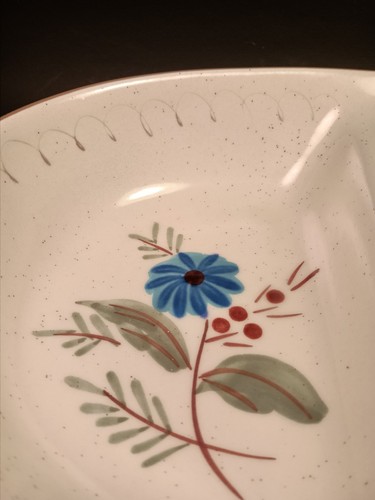 Hand Painted Stangl Blue Daisy Divided Dish Stoneware - Picture 8 of 8