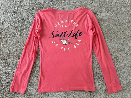 Salt Life Women’s Salmon Pink Scoop Neck T-Shirt NWT - Picture 10 of 18