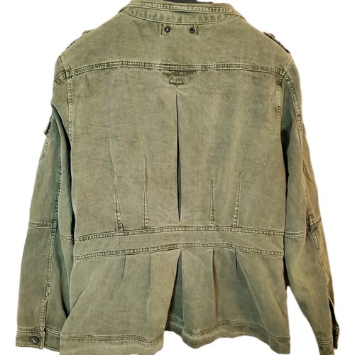 Brave Soul Jacket Women's Size Medium Military Green Pleated Back Grungecore - Picture 3 of 5
