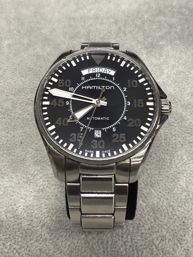 【NICE】 HAMILTON Khaki Aviation Pilot H646150 Day-Date Automatic From Japan