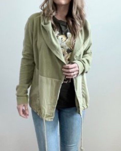 Anthropologie Postmark womens Green Hooded Jacket Size M Olive Boho Beach casual - Picture 7 of 7