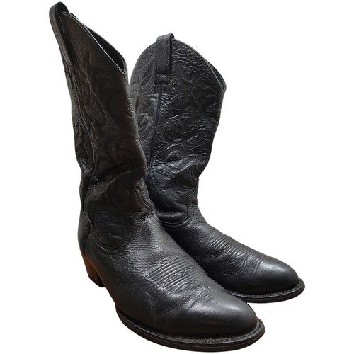 Ariat Heritage 34770 Western Boots Mens 10D Black Traditional Almond Toe Cowboy - Picture 3 of 14