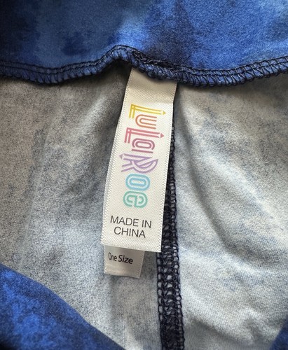 NEW RELEASE LuLaRoe OS One Size Leggings Beautiful Blue Tie Dye Print New - Picture 3 of 3