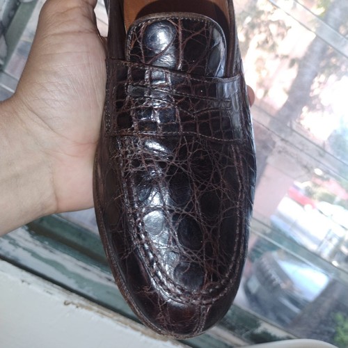 Salvatore Ferragamo Genuine Alligator Loafer Men’s Shoes 7.5 D Amputee Left Only - Picture 2 of 18