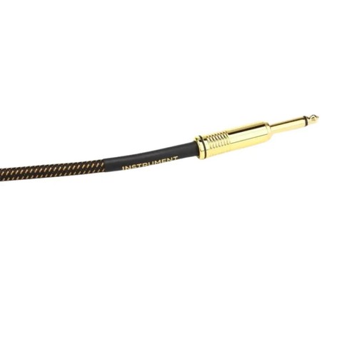 BROWN w GOLD ENDS 18' PAY DIRT BRAIDED INST. CABLE ERNIE BALL 6432 ST/ST 2 PACK - Picture 8 of 8