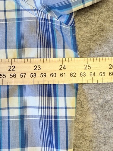 NAUTICA Herren blau kariert 100% Baumwolle Kurzarm Hemd Button Down Kragen XL - Bild 11 von 13