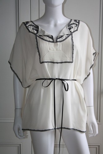 Massimo Dutti Embroidered Silk Blouse/Tunic Top, It 40, UK 10, - Picture 2 of 17