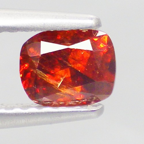 0,75 Ct Deslumbrante (5 x 4 mm) Sin Calentar Naranja Rojizo España Esfalerita Gema - Imagen 3 de 7