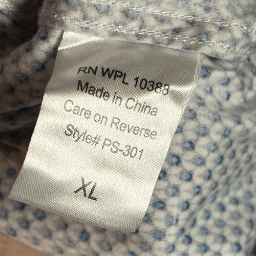 Scully Pearlsnap Shirt Mens XL Blue Geo Print Signature Soft 100% Cotton Western - Picture 5 of 9
