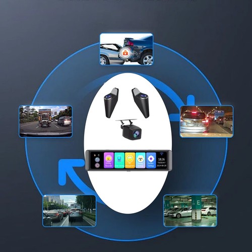 360 Degree Car Rearview Mirror Dash Cam 4 Channels Car Cameras 4K+1080P ADAS B1b - Picture 3 of 10