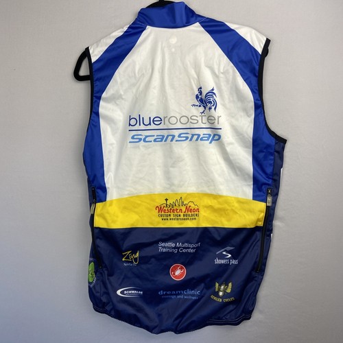 Castelli Cycling Vest Men’s Large Sleeveless Jacket White Blue Rooster ScanSnap - Picture 9 of 9