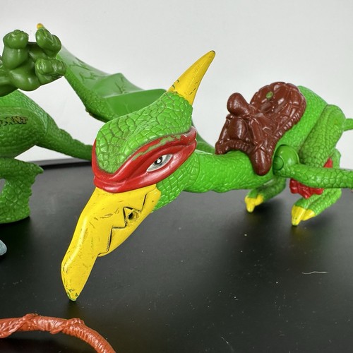 Vintage Raph Cave Turtles and Tubular Pterodactyl DINO Raphael TMNT Figure - Picture 5 of 17