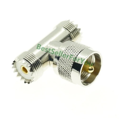 UHF male female to UHF male female Connector PL259 TO SO239 T RIGHT ANGLE 3 WAY - Zdjęcie 16 z 28
