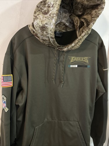 Phila Eagles Nike Salute To Service USA Hoodie Dri-Fit On Field, Size LARGE NWOT - Picture 9 of 9