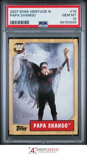 2007 TOPPS WWE HERITAGE III #78 PAPA SHANGO POP 4 PSA 10