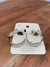 Silver Star Pierced Hoop Earrings