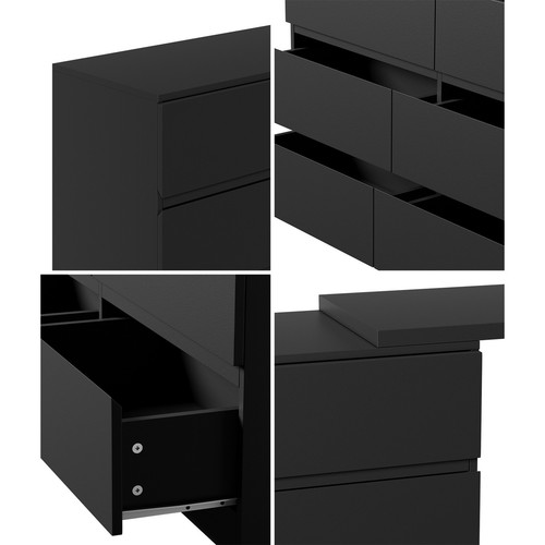 Oikiture 6 Chest of Drawers Dresser with Side Table Storage Tallboy - Picture 4 of 28