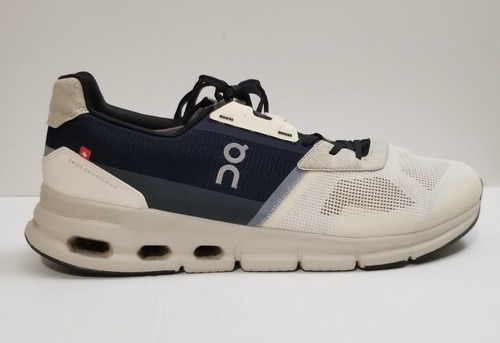 On Cloud Mens 87.98302 White Black Lace-Up Low Top Sneakers Shoes Size 11.5 - Picture 1 of 13