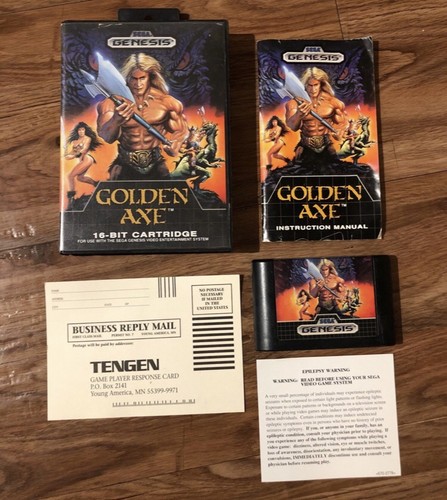 Golden Axe (Sega Genesis, 1989) CIB getestet mit Tab & Karten 