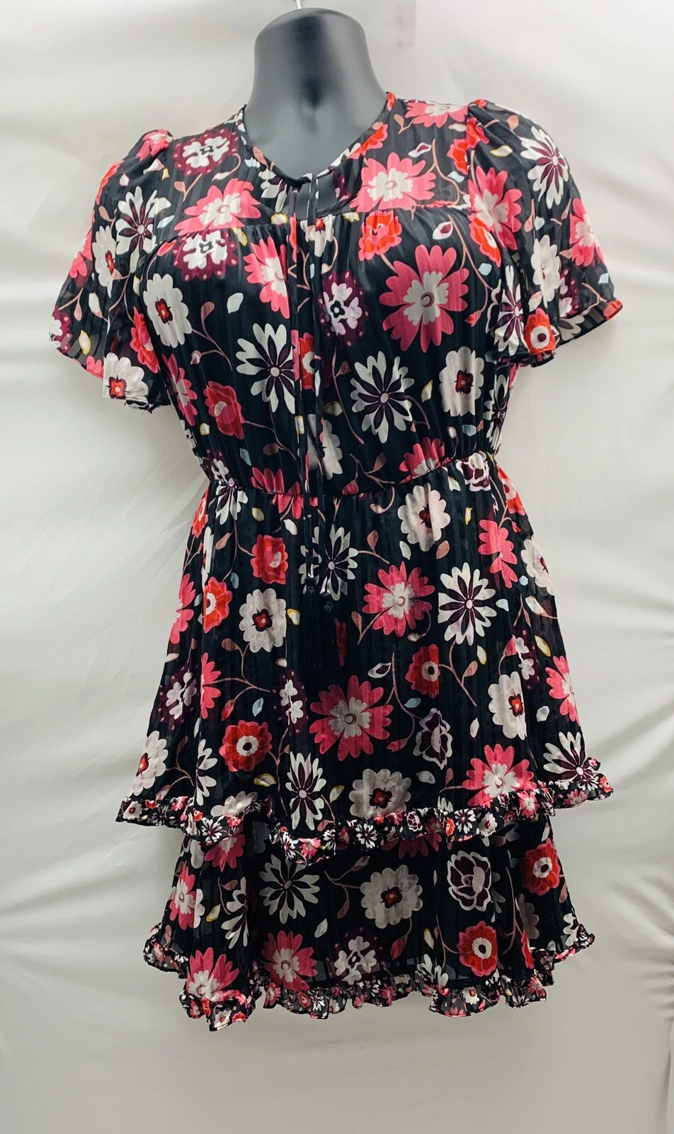 Abito da donna Kate Spade New York Casa Flora A Line nero rosa taglia 4 10727805