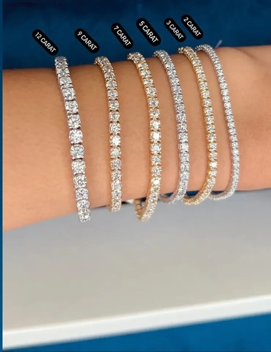 1.50 CT Natural Diamond Tennis Bracelet 14K White Gold 7" Gia Certified - Picture 3 of 7
