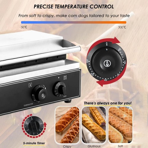 Commercial Electric Waffle Maker Machine Nonstick Hot Dog Waffle Baking Machine - Picture 11 of 12