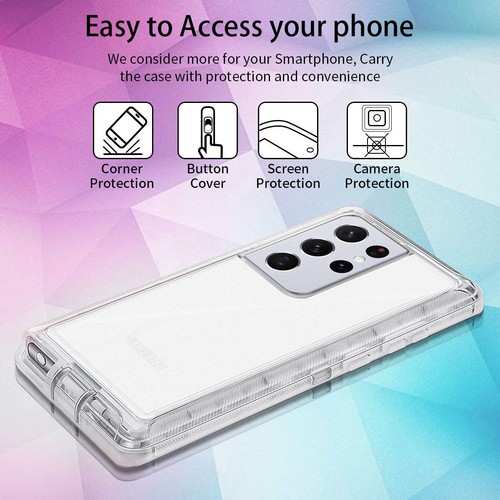 For Samsung Galaxy S21+/S21/S21 Ultra 5G Shockproof Rugged Hard Clear Case Cover - Picture 3 of 44