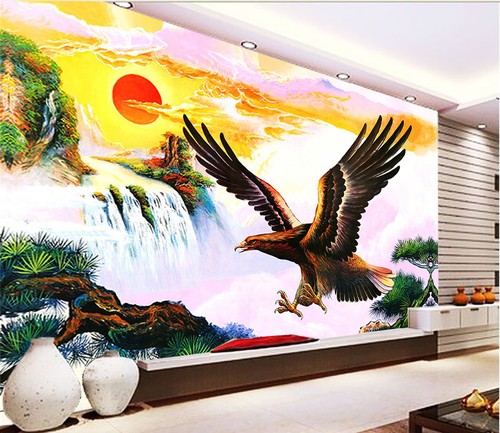 3D Sun Mountain Eagle 123 Wallpaper Mural Paper Wall Print Wallpaper Murals UK - Picture 2 of 6