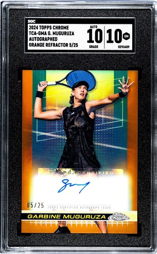 2024 Topps Chrome Tennis Garbine Muguruza Orange Refractor Auto /25 SGC 10 - Picture 1 of 2