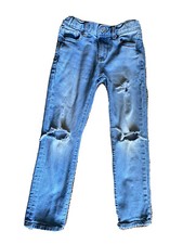 Old Navy Boys Skinny Built In Flex Light Wash Distressed Adjustable Jeans Size 7