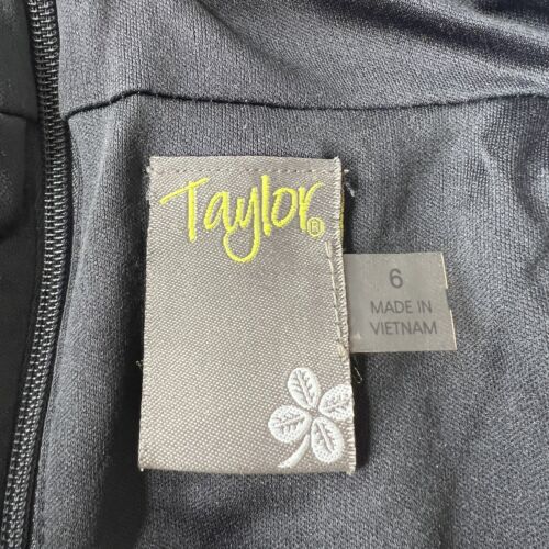 Vestido Taylor Blanco y Negro Texturizado Tejido Sin Mangas Años 60 Cuello Simulado Cerradura Talla 6 - Imagen 9 de 11