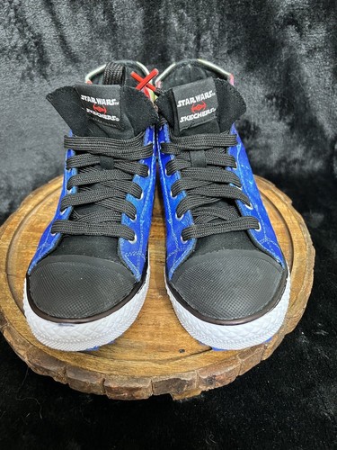 Skechers Star Wars Boys Darth Vadar Limited Edition Sneakers Sz1 Blk & Blue - Picture 17 of 19