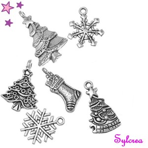 2 PENDENTIFS BRELOQUES SAPIN ARBRE DE NOEL METAL ARGENTE EMAIL VERT STRASS *B295