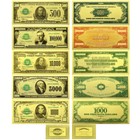 5pcs American $500-100000 Dollar Gold Banknotes Colorful World Money PET Bills