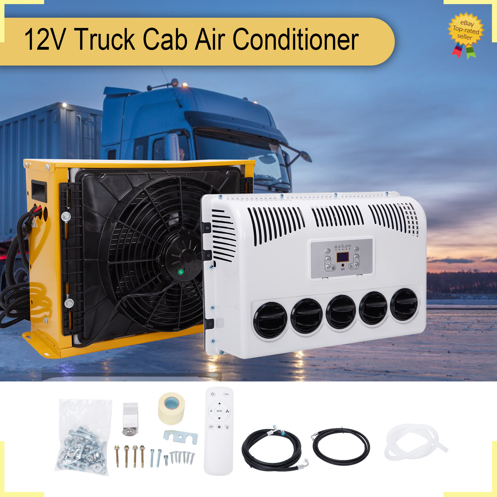 4000 BTU 12V Split AC Kit for Semi Trucks Buses RVs and Mini Cabs-image