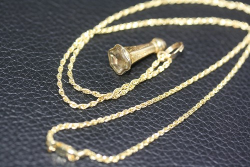 Antique 1900's Victorian Peridot Shield Pendant 10K Gold Women's Necklace 18" - Picture 8 of 12