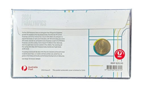 Moneda de color RAM del equipo paralímpico australiano PNC de $1 de los Juegos Paralímpicos de París 2024 nueva - Imagen 2 de 4