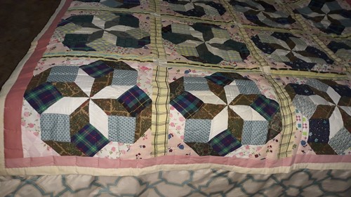 "Vintage handgefertigte Patchwork Quilt Bettbezug 85"" x 70"" - Bild 8 von 21