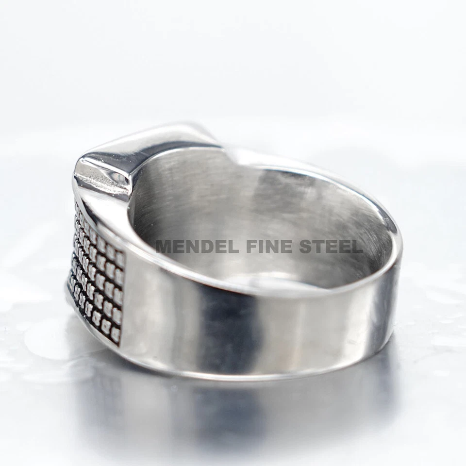 Anillo cuadrado de piedra de ópalo de fuego de imitación cuadrado para hombre MENDEL para hombre talla 7 8 9 10 11 12-15 Foto 2 de 4