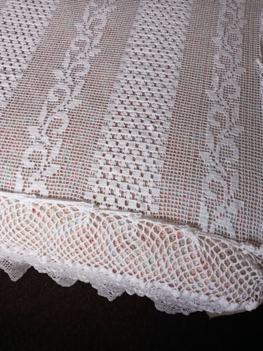 Vintage FITTED CROCHET COTTON Bedspread ( Double ) - Snow White , STUNNING - Picture 6 of 18