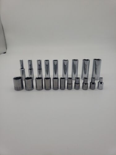 Craftsman Socket Set 20 Piece Deep and Standard 1/4" Drive 6-Point Tools SAE - Picture 3 of 23