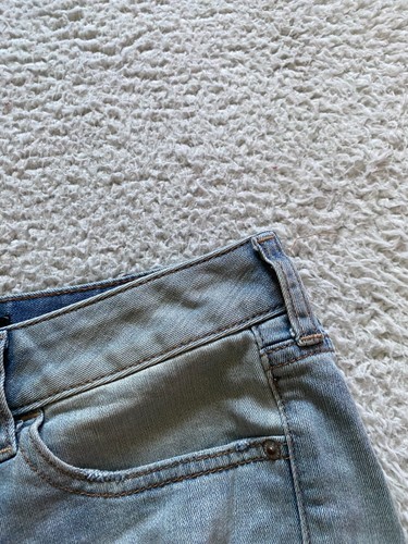 Pantalones cortos de mezclilla Express para mujer bordados rasgados azul talla 0 - Imagen 5 de 12