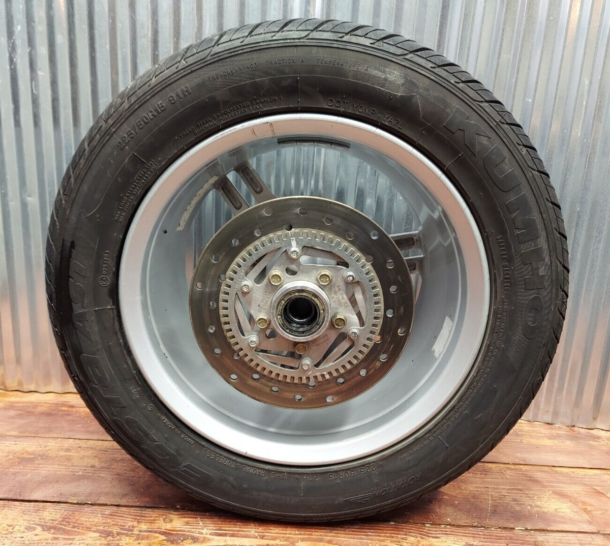 10 Can Am Spyder Roadster RT REAR WHEEL RIM W TIRE & ROTOR  