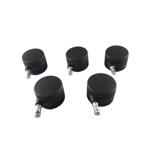 Caster Set of 5 Black - Stem Diameter 7/16" - Stem Length 7/8" - Picture 6 of 10