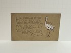 Baby Invitation Poem Stork Baby Postcard A80