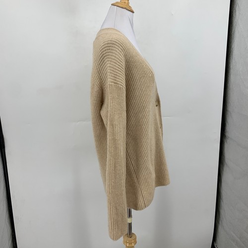 Vince Cardigan Womens M Medium Khaki Wool Cashmere Blend Drop Shoulder *READ - Picture 3 of 12