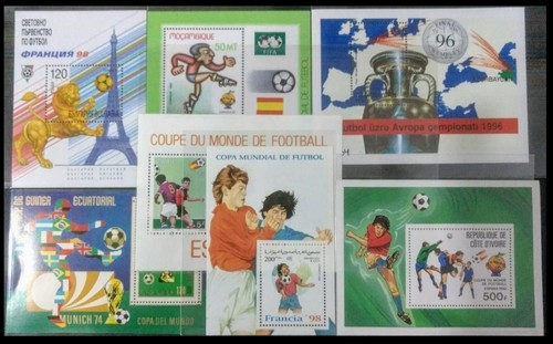 126.THEMATIC Tampon Lot M/S + S/S Football, Football, SPORTS, 17 Différents. MNH - Photo 2/2