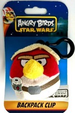 Angry Birds Star Wars Backpack Clip On Plush Doll Luke Skywalker Red Bird Bag